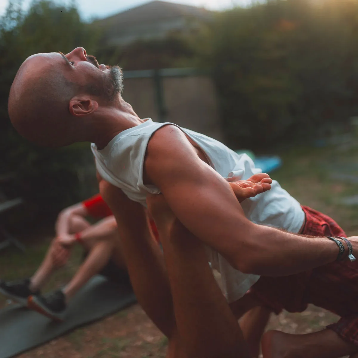 Acroyoga workshop in the Wonder House garden